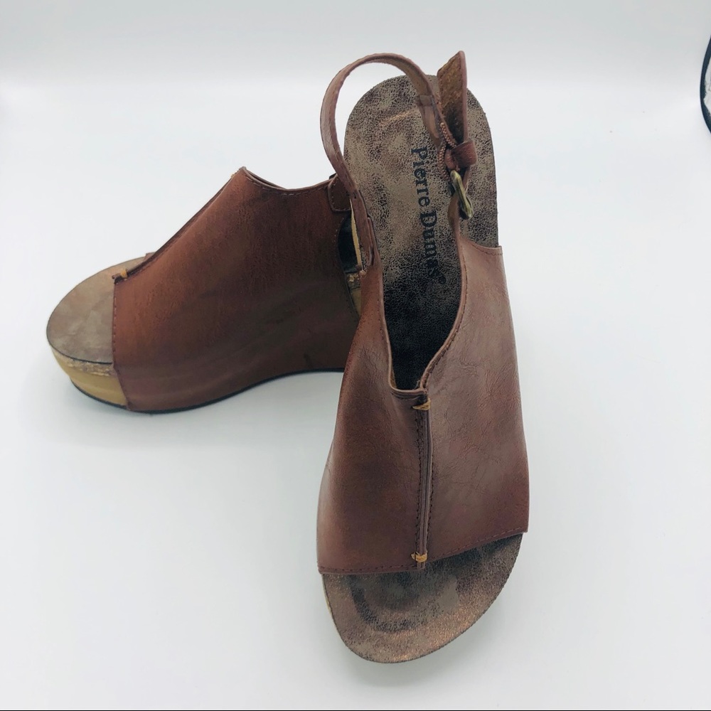 Pierre Dumas Platform Sandals Whiskey! 6 1/2